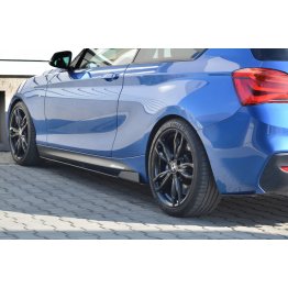 Накладки сплиттеры на пороги Вариант 3 на BMW 1 F20 M-Power рестайл